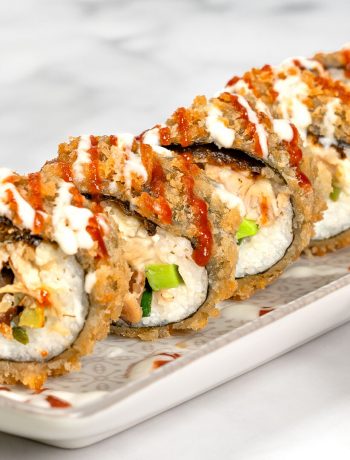 Crispy Sushi Rolls mit Teriyaki-Chicken