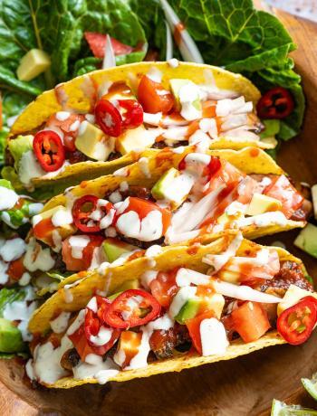 Mexikanische Tacos mit Portobello-Pilzen und Zitronen-Mayonnaise