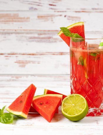 Erfrischende Wassermelonen-Basilikum-Limonade