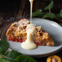Vanillesauce – schnell und einfach zubereitet (eifreies Rezept) Cremige selbstgemachte Vanillesauce in einer Schüssel, serviert als süße Sauce für Desserts und Gebäck.