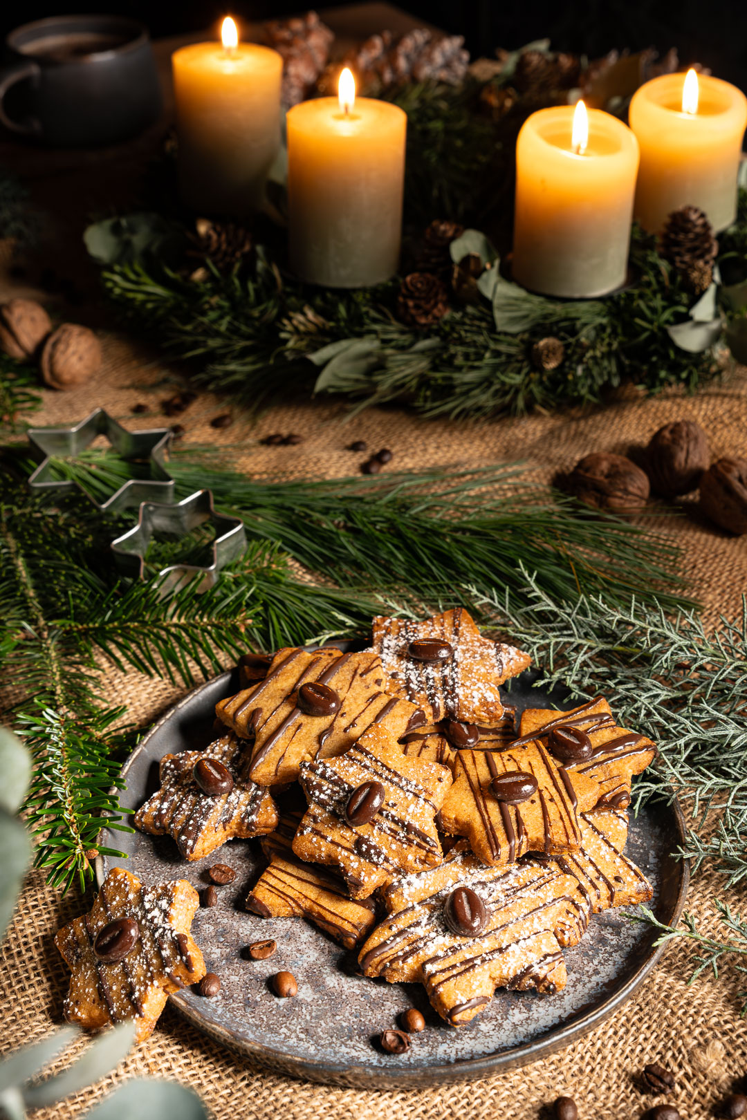 Vegane Mokka-Sterne nach Omas Rezept